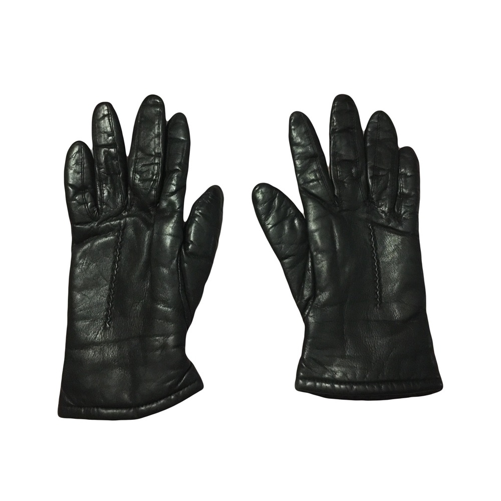 Fownes Brother’s women’s SMALL Black Leather Gloves Lined & insulated Used